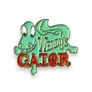Vintage Wendy’s GATOR Enamel Tie Tack Pin Employee Staff Flair Collectible